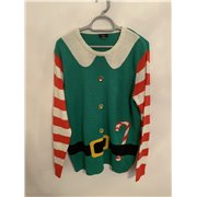 F&F Green Elf Christmas Mens Jumper Uk Size L