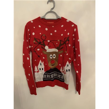 Primark Red Reindeer Christmas Jumper Uk Size XS