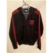 Adidas Black and Red Zip Up Hoodie Mens Uk Size M