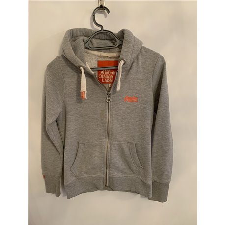 Superdry Orange Label Womens Grey Hoodie Uk Size S