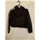 Adidas Cropped Womens Black Hoodie Uk Size See Measurements in Description