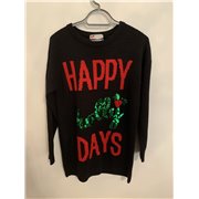 Atmosphere Black Happy Holly Days Womens Christmas Jumper Size Uk 14