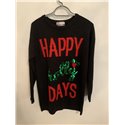 Atmosphere Black Happy Holly Days Womens Christmas Jumper Size Uk 14