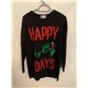 Atmosphere Black Happy Holly Days Womens Christmas Jumper Size Uk 14