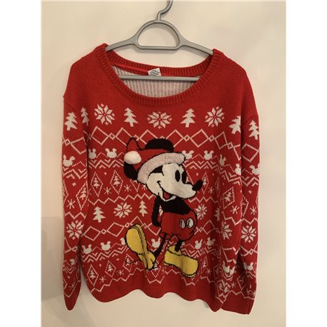 Disney Primark Red Mickey Mouse Womens Christmas Jumper Size Uk 18/20