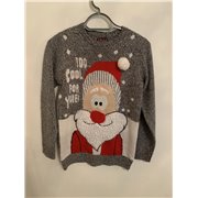 F&F Grey Too Cool For Yule Boys Christmas Jumper Size 11/12 Years