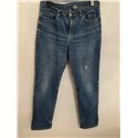 Levi Strauss & Co Lower Rise Straight Leg 505 Womens Blue Jeans Uk Size 16.5 Inch Waist Laid Flat