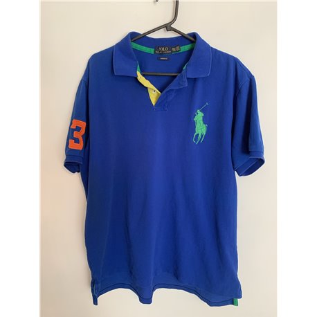 Ralph Lauren Custom Fit Mens Blue T-Shirt Uk Size XXL