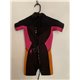 Waihui Girls Black Pink and Orange Wetsuit Uk Size 7-8 Years