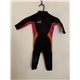 Waihui Girls Black Pink and Orange Wetsuit Uk Size 3-4 Years