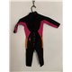 Waihui Girls Black Pink and Orange Wetsuit Uk Size 3-4 Years