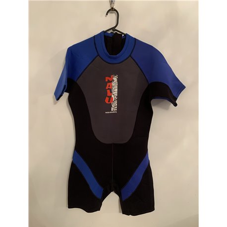 Nalu Wavewear Mens Black Blue and Grey Wetsuit Uk Size 42 Inch Chest