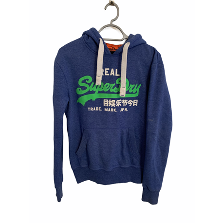 Superdry Vintage Mens Blue Hoodie Size S