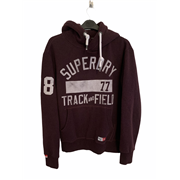 Superdry Track and Field Womens Burgundy Hoodie Size M