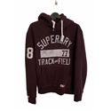 Superdry Track and Field Womens Burgundy Hoodie Size M