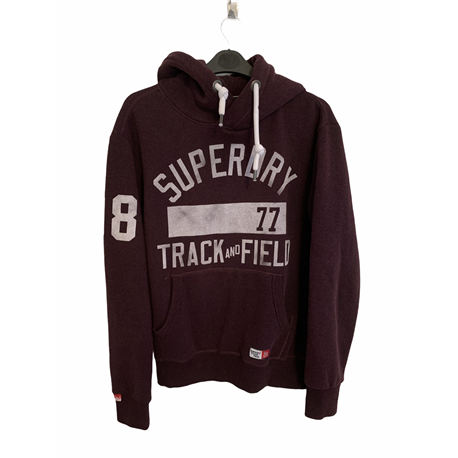 Superdry Track and Field Womens Burgundy Hoodie Size M