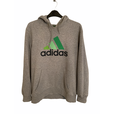 Adidas Womens Grey and Green Hoodie Size M