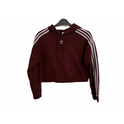 Adidas Cropped Womens Burgundy Hoodie Size Uk 4