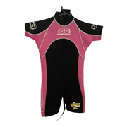 TWF Banana Bite Girls Pink and Black Wetsuit Size 7-8 Years