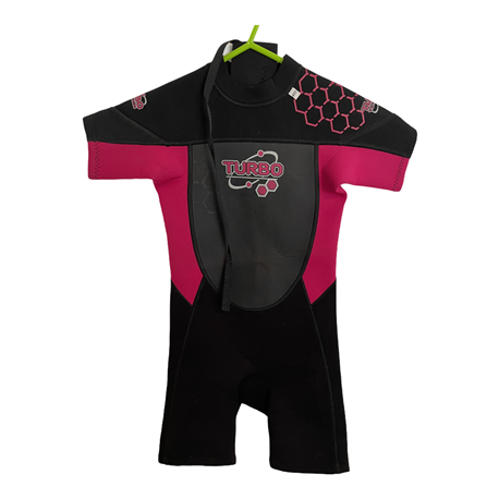 TWF Girls Pink and Black Wetsuit Size 6-7 Years