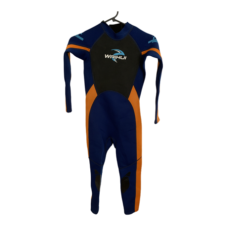 Waihui Girls Blue Black and Orange Wetsuit Size 9-10 Years