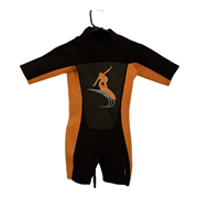 Crane Surf Boys Black and Orange Wetsuit Size 9-10 Years