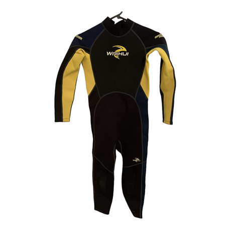 Waihui Boys Blue Black and Yellow Wetsuit Size 11-12 Years