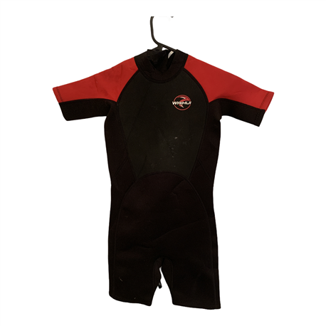 Waihui Boys Black and Red Wetsuit Size 9-10 Years