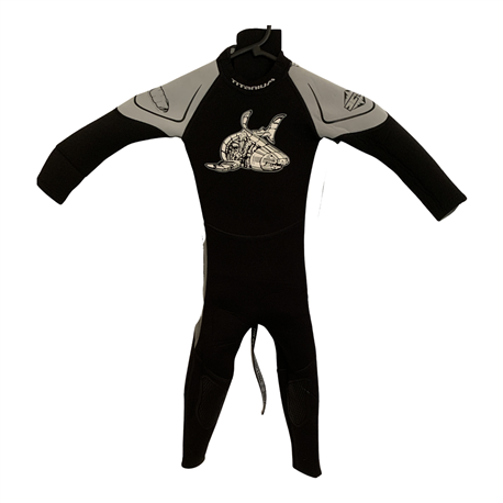 TWF Titainium Boys Black and Grey Wetsuit Size 3-4 Years