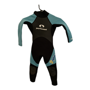 Port West Boys Black and Green Wetsuit Size 5-6 Years