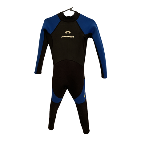 Port West Boys Blue and Black Wetsuit Size 11-12 Years