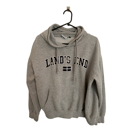 Lands End Womens Grey Hoodie Size L