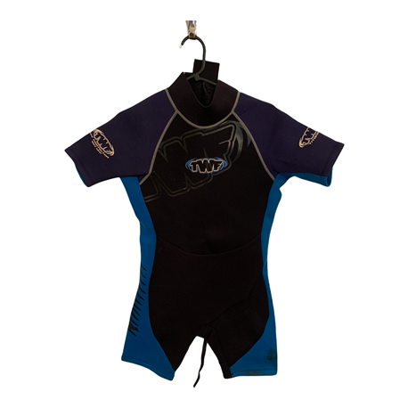 TWF Mens Black Blue and Purple Wetsuit Uk Size SM