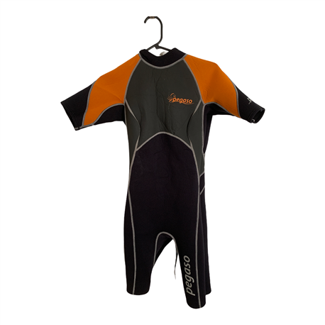 Pegaso Womens Black and Orange Wetsuit Size M