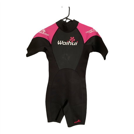 Waihui Womens Black and Pink Wetsuit Size 8-10