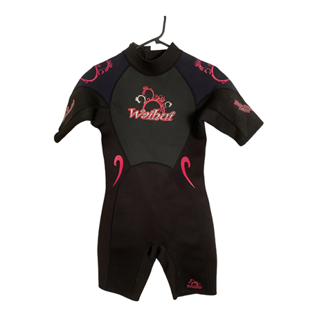 Waihui Womens Black and Pink Wetsuit Size 12-14