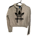 Adidas Cropped Womens Grey Hoodie Size Uk 14