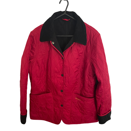 Barbour Womens Red Coat Size Uk 14