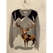 Primark Grey Christmas Jumper Reindeer Mens Uk Size XL