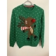 St Bernard Green Christmas Jumper Reindeer Mens Uk Size S