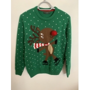 St Bernard Green Christmas Jumper Reindeer Mens Uk Size S