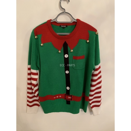 Peacocks Green Elf Christmas Jumper Mens Uk Size L